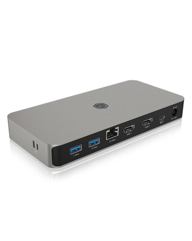 ICY BOX 10‑i‑1 USB4 Type‑C dockingstation med dobbelt video billede