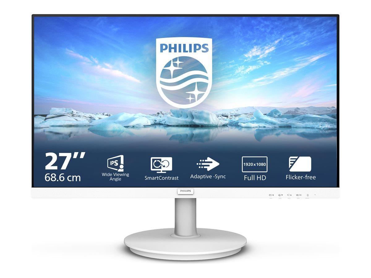 Philips V-line 271V8AW 27" IPS Full HD skærm - 75 Hz, HDMI/VGA, hvid billede