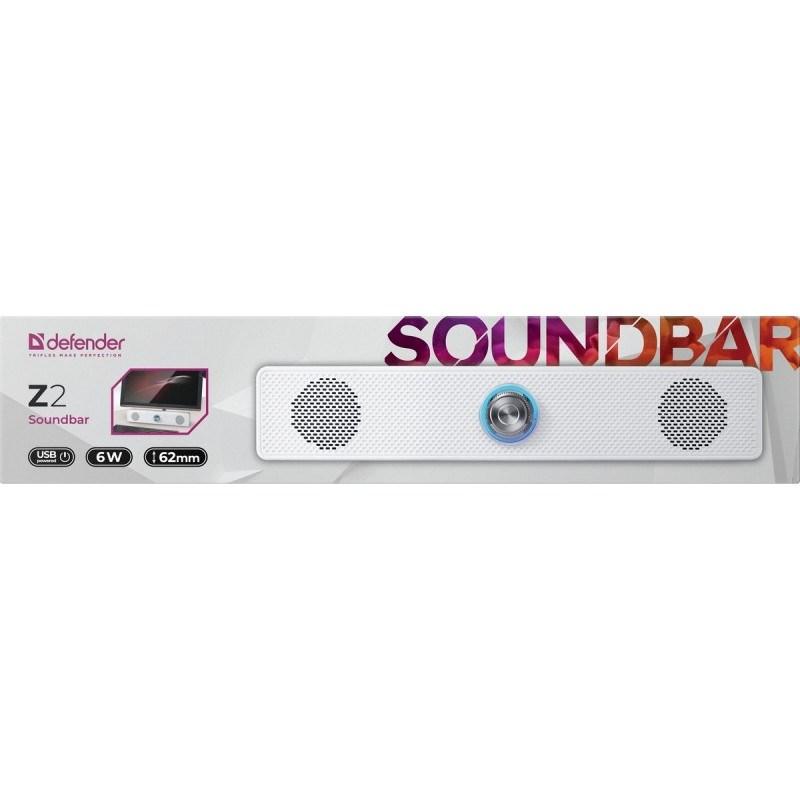 Defender Z2 soundbar 6 W med LED - hvid