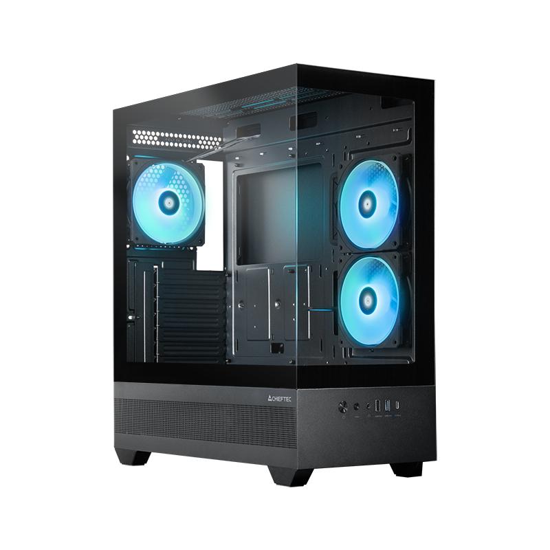Chieftec GT-01B-OP Midi Tower pc-kabinet - sort, hærdet glas, ARGB billede