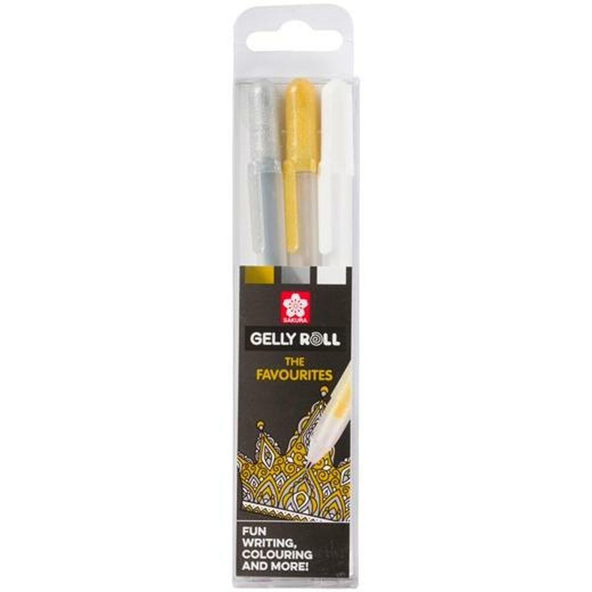 Talens Gelly Roll gelpenne - hvid, guld og sølv (3 stk.) (OUTLET A+)