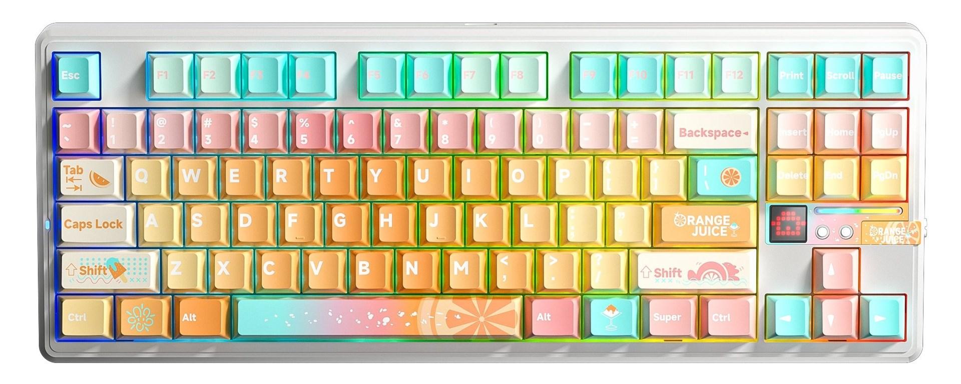 AULA Gasket F87 Pro V2 Orange Soda - Kailh Meteorite Ice Cream RGB mekanisk TKL tastatur