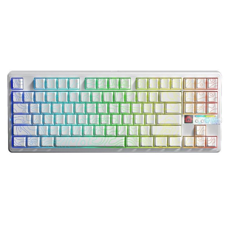AULA klawaitura gasket F87Pro V2 White Contour Engravered Star Vector switch RGB