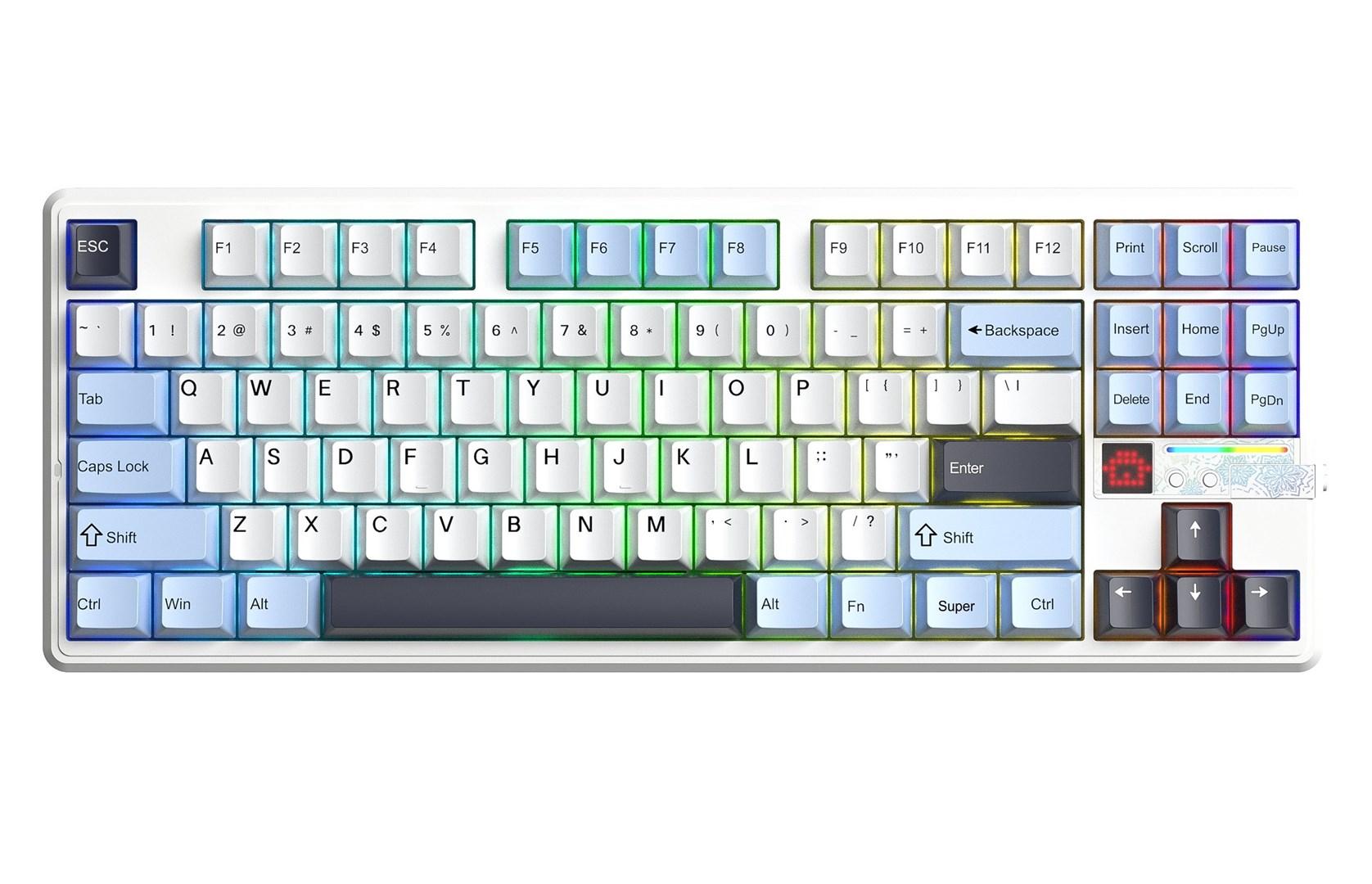 AULA Gasket F87 Pro V2 Glacier Blue Star Vector RGB mekanisk tastatur (tenkeyless)