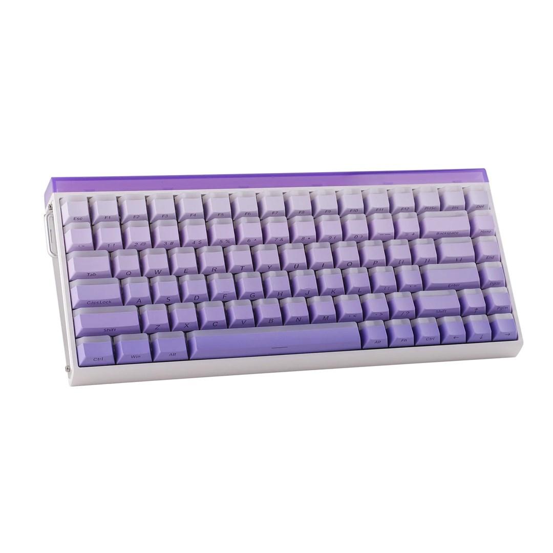 AULA klawiatura gasket HERO84 HE White+Purple+Gradient+LIGHT JadeKing switch RGB