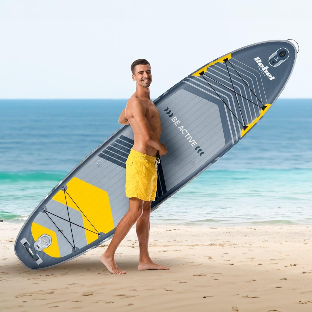 Rebel Active RBA-4501 oppustelig SUP-board 320 × 84 × 15 cm - grå