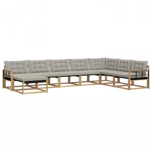 Udendørs sofagruppe 8 stk Hvid og lysegrå 406 x 247,5 x 73 cm