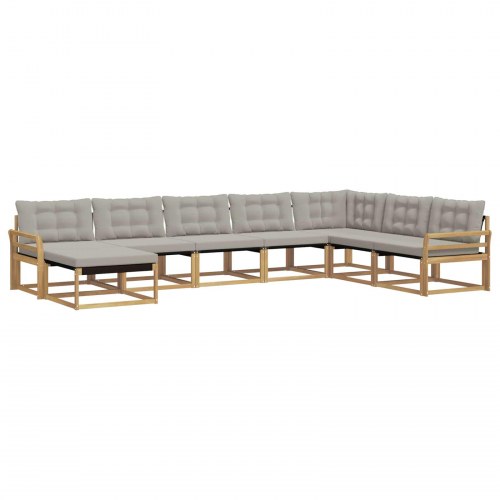 Udendørs sofagruppe 8 stk Hvid og lysegrå 408 x 250 x 73 cm