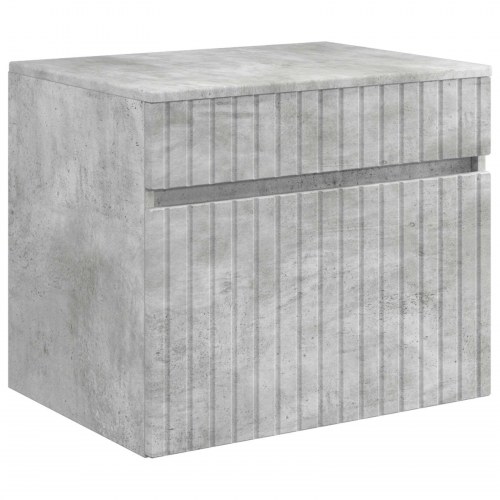Badeværelsesskabsæt 5 stk Betongrå 53 x 15,5 x 70 cm