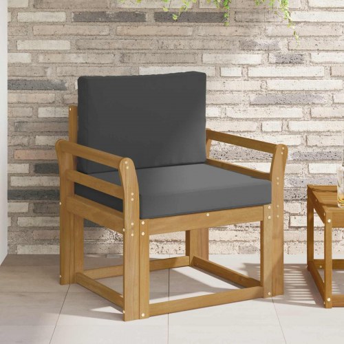 2 Stk Udendørs sofagruppe Polyester Hvid og Antracitgrå
