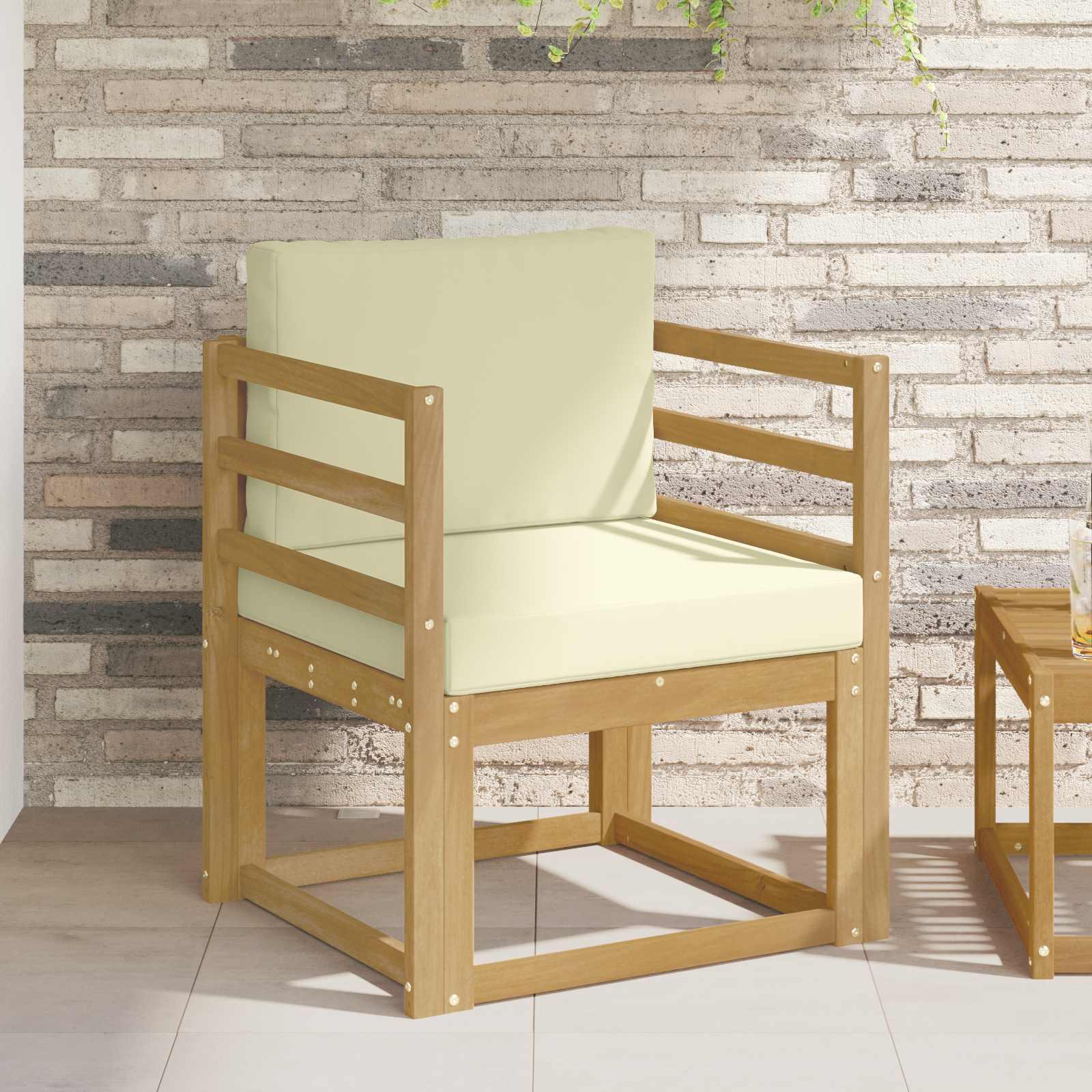 2 Stk Udendørs sofagruppe Polyester Hvid og creme
