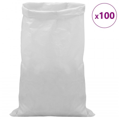 Vevde sække 100 stk Hvid 65 x 115 cm PP
