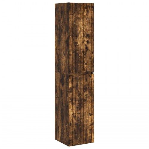 Badeværelsesskabsæt 5 stk Røget eg 43 x 11,5 x 60,5 cm