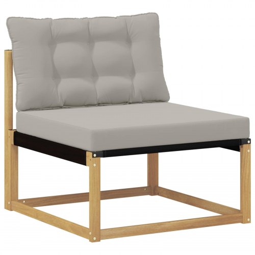 Udendørs sofagruppe 7 stk Hvid og lysegrå 404 x 166,5 x 73 cm