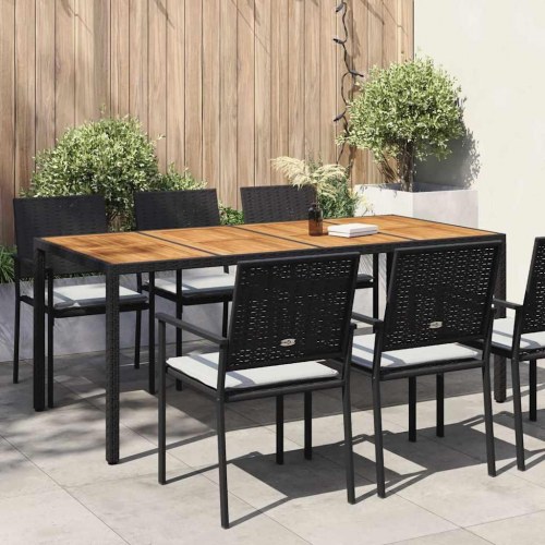 Havemøbel Bord Sort 190 x 90 x 75 cm polyrattan