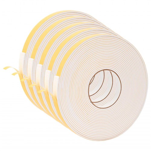 Selvklæbende skum tape 5 stk Hvid 10 mm x 10 m CR Skum