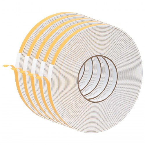 Selvklæbende skum tape 5 stk Hvid 10 mm x 10 m CR Skum