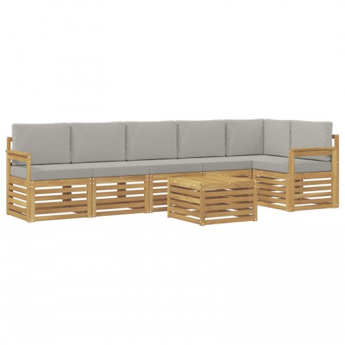 Udendørs sofagruppe 7 stk Hvid og lysegrå 59 x 59 x 37 cm