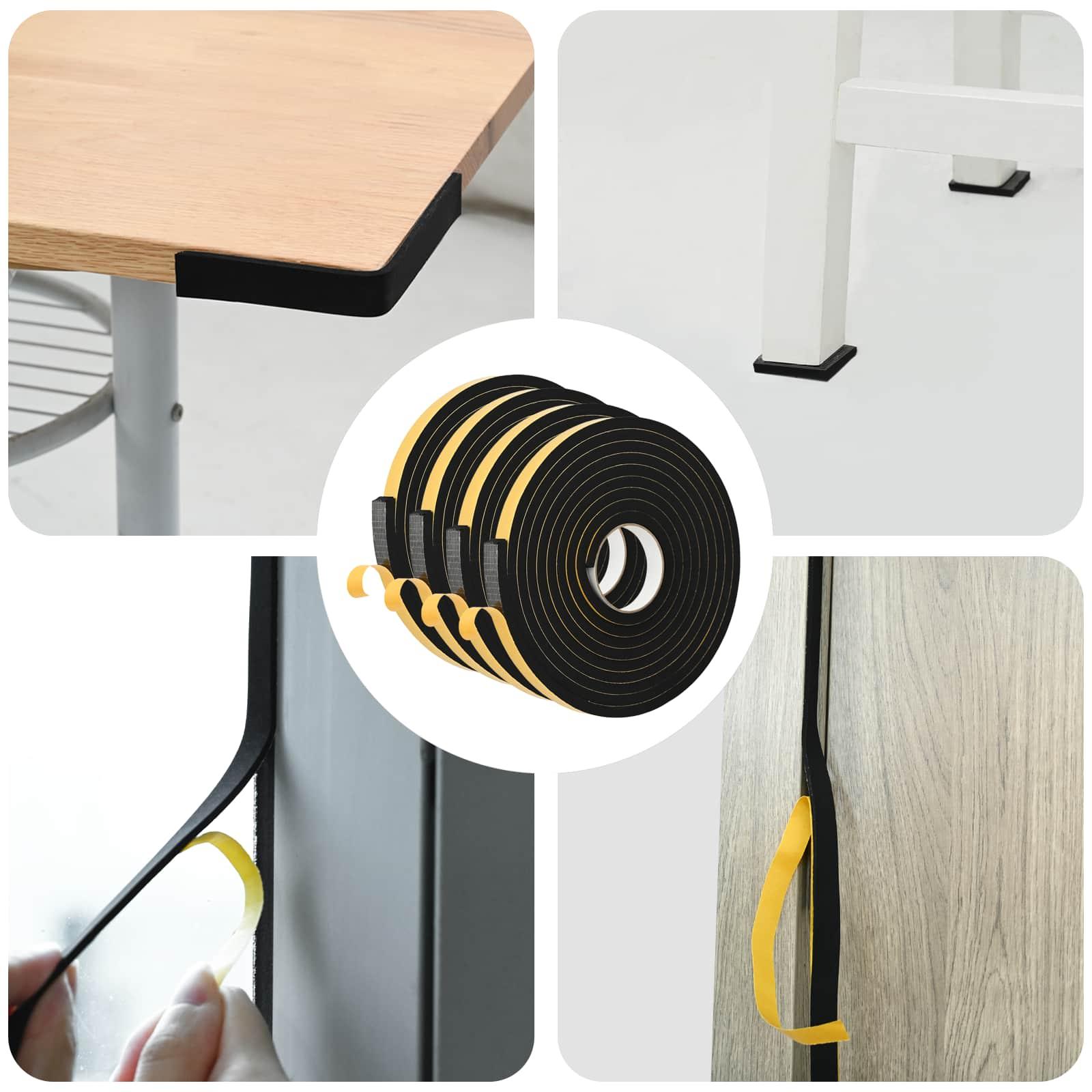 Selvklæbende skum tape 4 stk Sort 20mm x 5m CR Skum