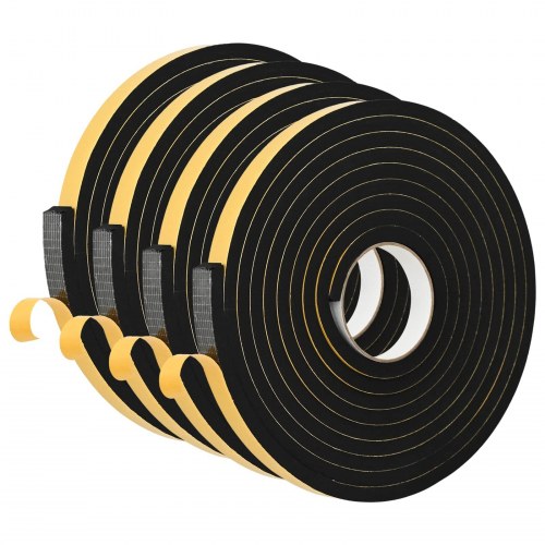 Selvklæbende skum tape 4 stk Sort 20mm x 5m CR Skum