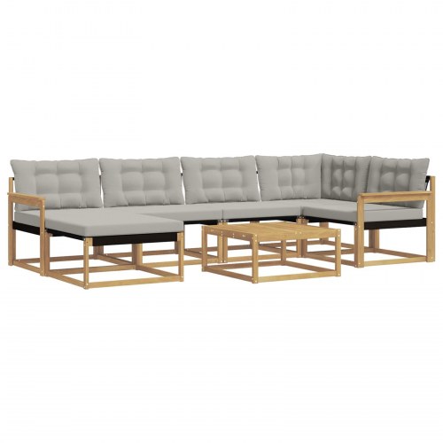 Udendørs sofagruppe 7 stk Hvid og lysegrå 79 x 79 x 37 cm