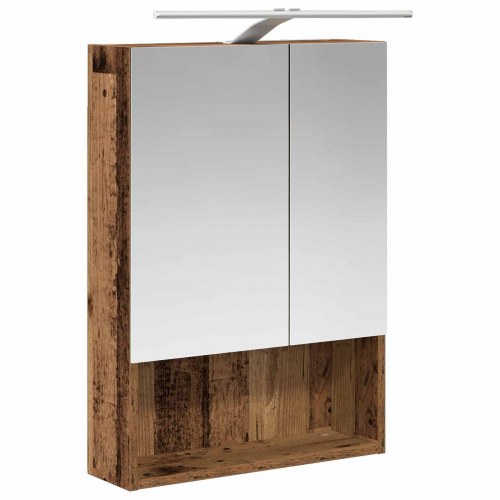 Badeværelsesskabsæt 5 stk Gammelt træ 50 x 14,5 x 70 cm