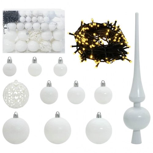 Kunstigt juletræ Grøn og hvid 150 cm PVC og metal og plast