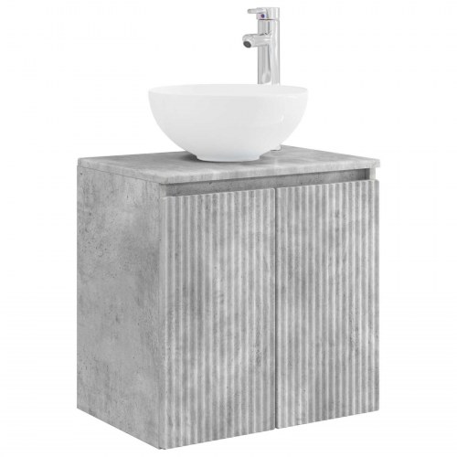 Badeværelsesskabsæt 5 stk Betongrå 50 x 14,5 x 70 cm