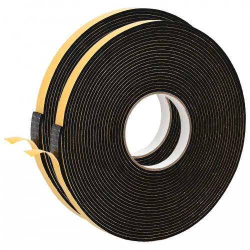 Selvklæbende skum tape 2 stk Sort 15mm x 10m CR Skum