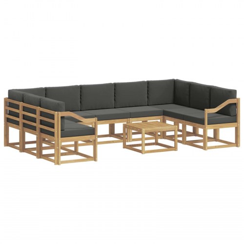 Udendørs sofagruppe 10 stk Hvid og antracit 59 x 59 x 37 cm