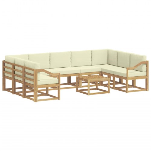 Udendørs sofagruppe 10 stk Hvid og cremefarvet 59 x 59 x 37 cm