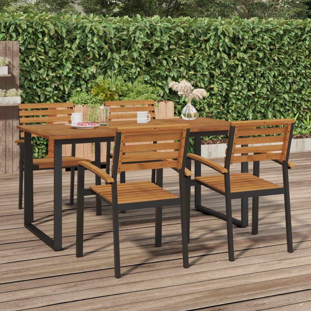 Havebord med U-formede ben 160x80x75 cm massivt akacietræ