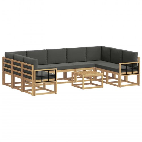Udendørs sofagruppe 10 stk Hvid og antracit 59 x 59 x 37 cm