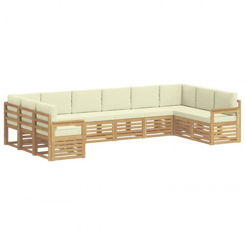 Udendørs sofagruppe 7 stk Hvid og creme 363 x 187,5 x 73 cm