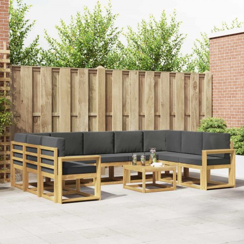 Udendørs sofagruppe 10 stk Hvid og antracit 59 x 59 x 37 cm