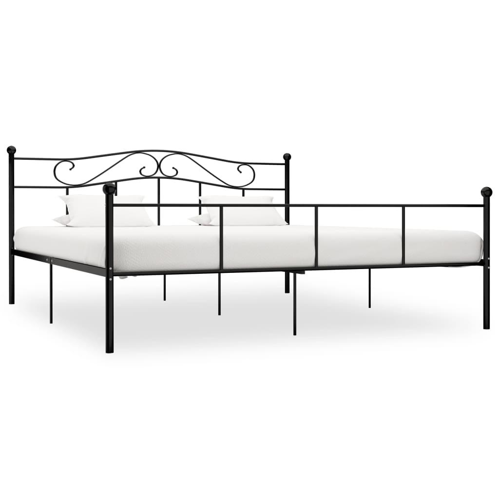 Sengestel 200x200 cm metal sort