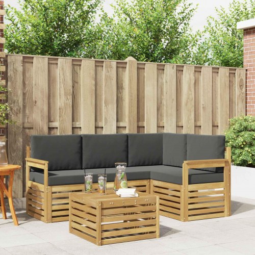 Udendørs sofagruppe 5 stk Hvid og antracit 59 x 59 x 37 cm