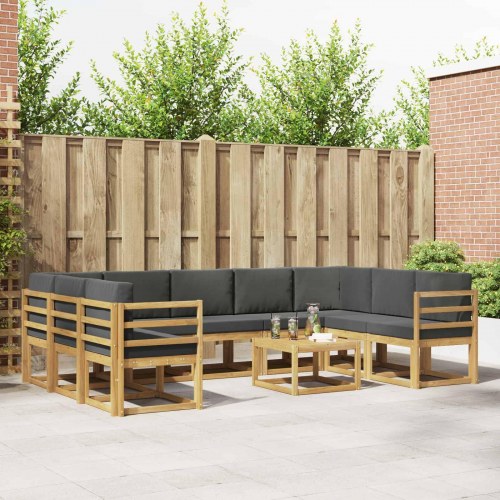 Udendørs sofagruppe 10 stk Hvid og antracit 59 x 59 x 37 cm
