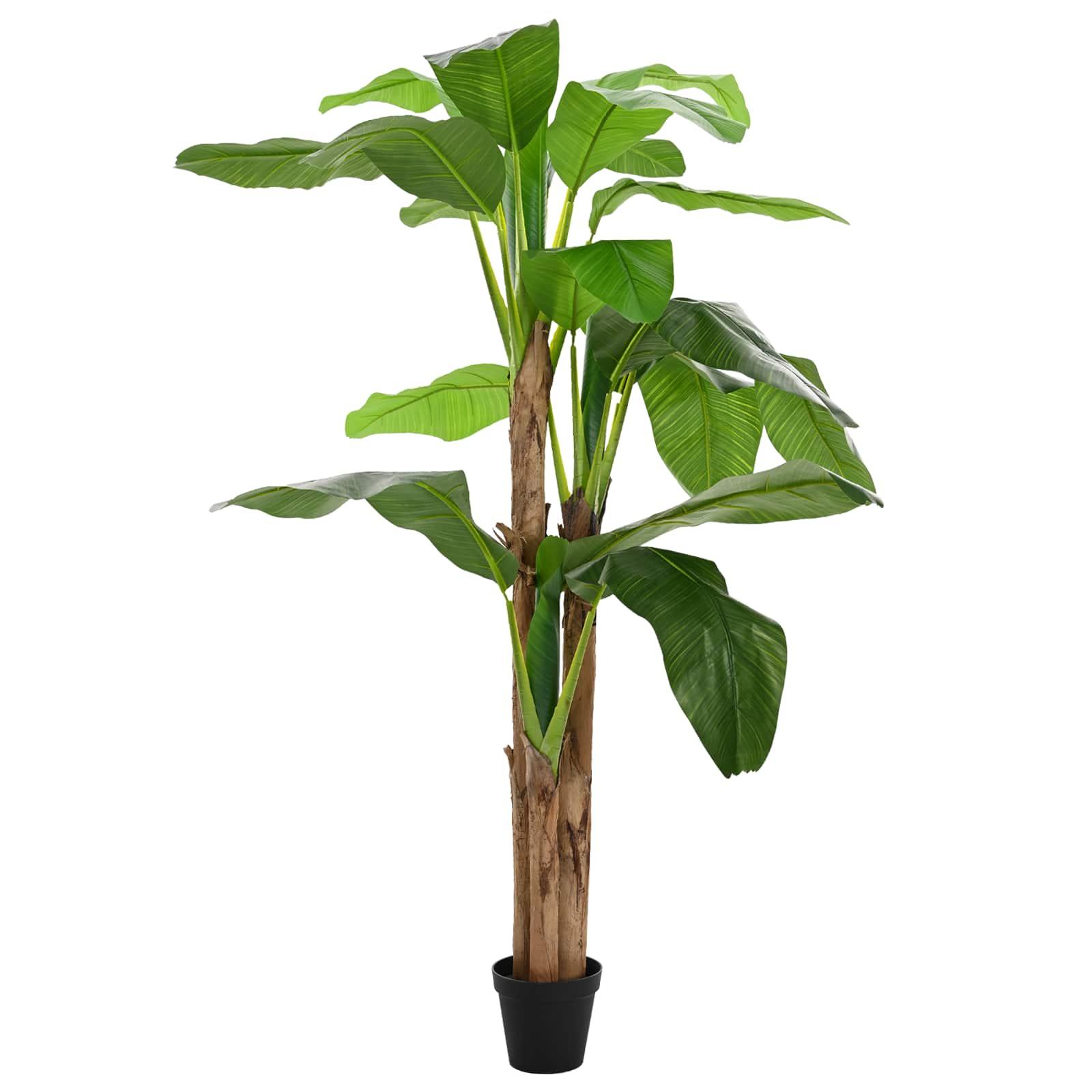 Kunstig banantræ Grøn 125 x 25 x 250 cm Stof og Bambus