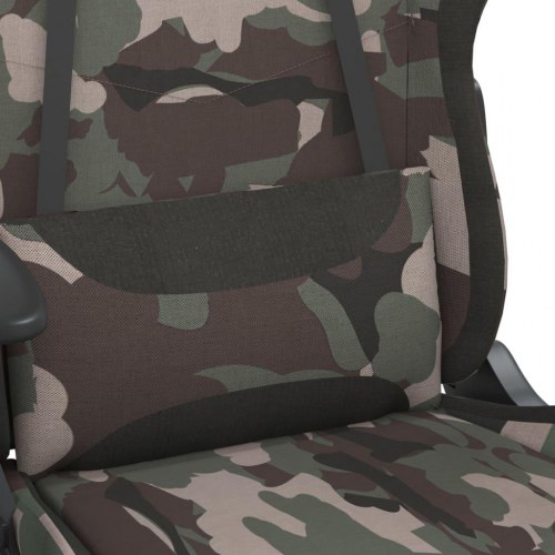 Gamingstol med massage og fodstøtte i stof - sort camouflage