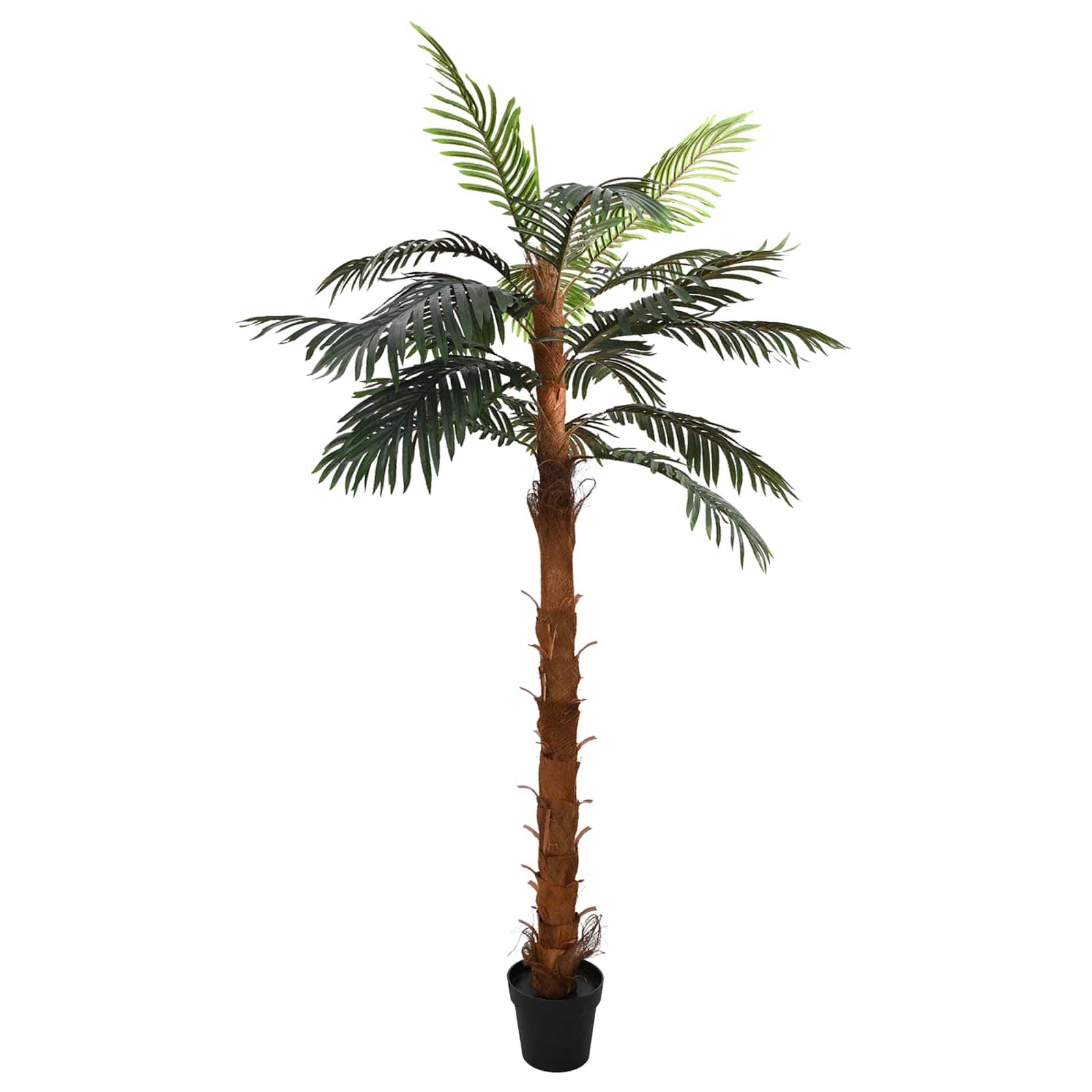 Kunstigt Cocuspalm Træ Grøn 70 x 20 x 200 cm Stof og Bambus