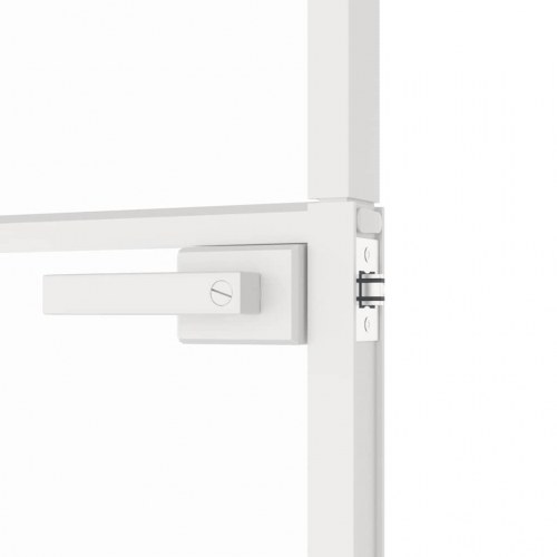Indvendig glasdør 102,5×201,5 cm - hærdet glas og hvid aluminiumsramme