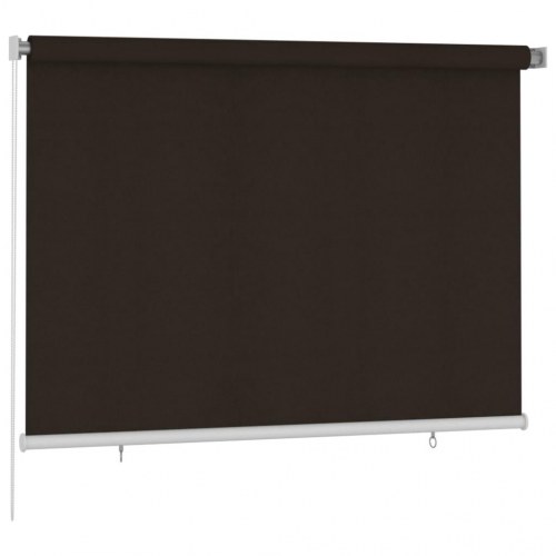 Udendørs rullegardin 200 × 140 cm - HDPE, brun