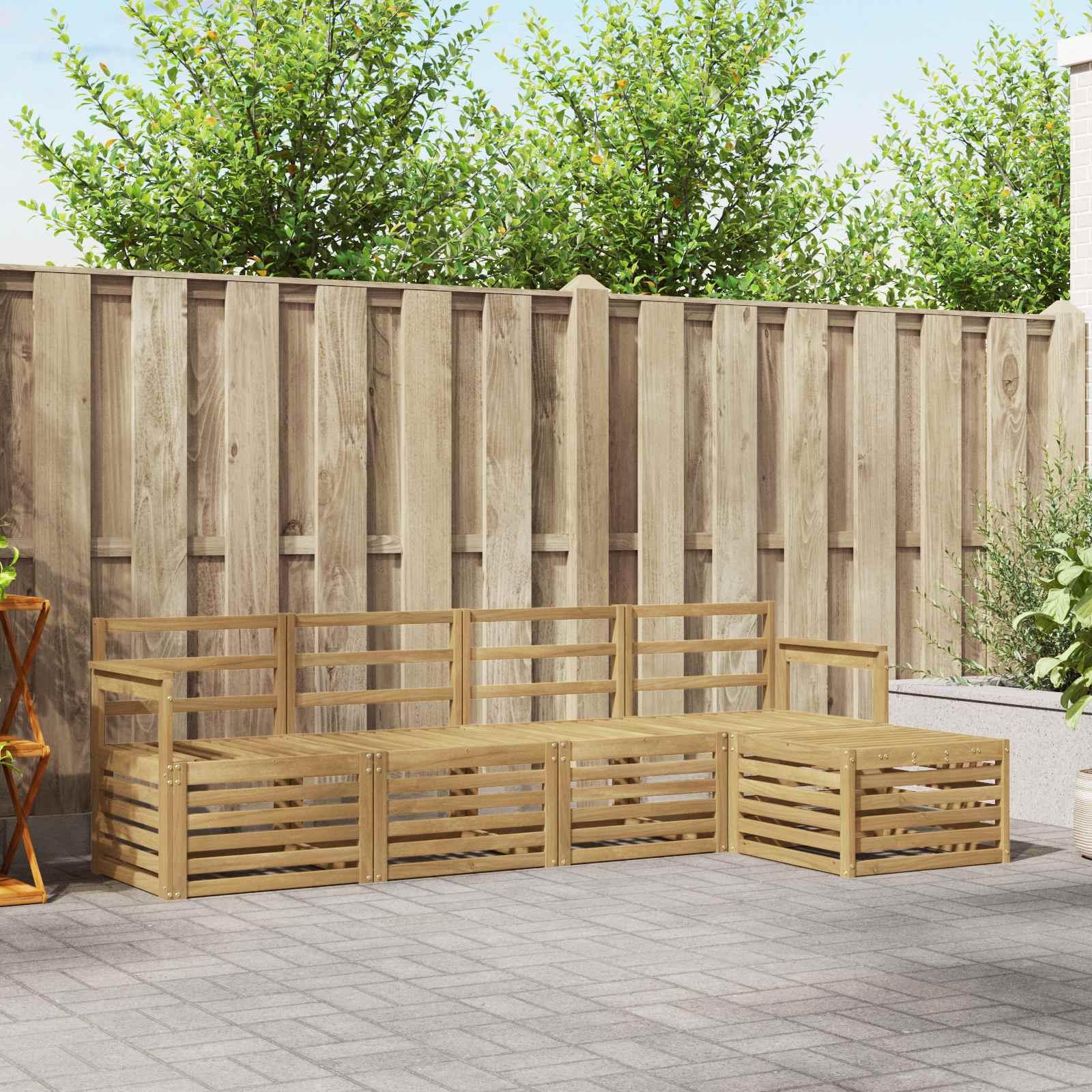 Udendørs sofagruppe 5 stk Hvid 249 x 122,5 x 73 cm