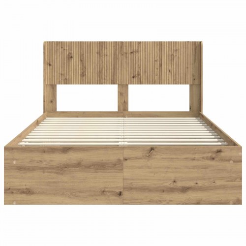 Sengestel med opbevaring og hovedgærde - Artisan eg 135 x 190 cm
