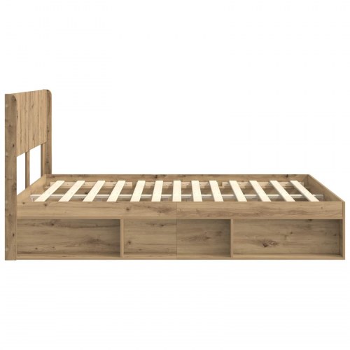 Sengestel med opbevaring og hovedgærde - Artisan eg 135 x 190 cm