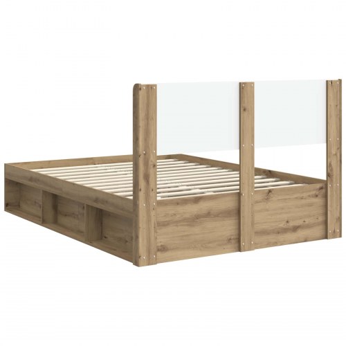 Sengestel med opbevaring og hovedgærde - Artisan eg 135 x 190 cm