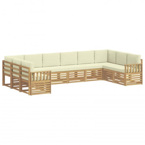 Udendørs sofagruppe 7 stk Hvid og creme 363 x 187,5 x 73 cm