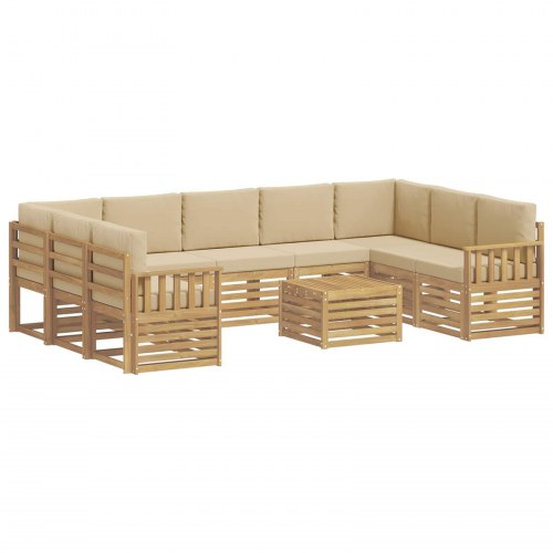 Udendørs sofagruppe 8 stk Hvid og Beige 59 x 59 x 37 cm