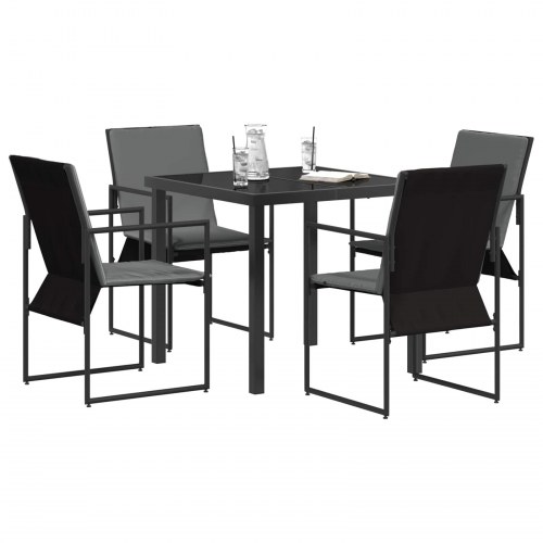 Have Spisebordssæt 5 stk Sort og Anthracit 80 x 80 x 73 cm